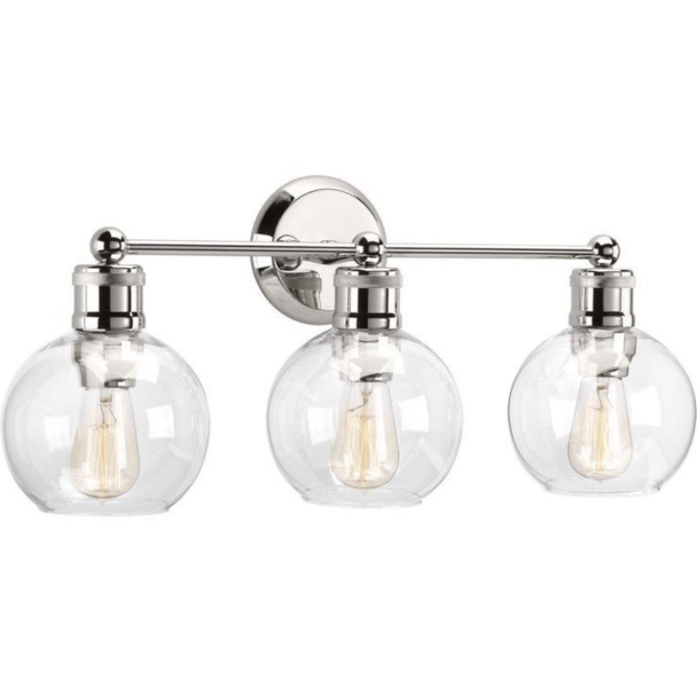 Hansford Collection 3-Light Clear Glass Coastal Bath Vanity